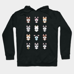 Siberian Husky Emojies Hoodie